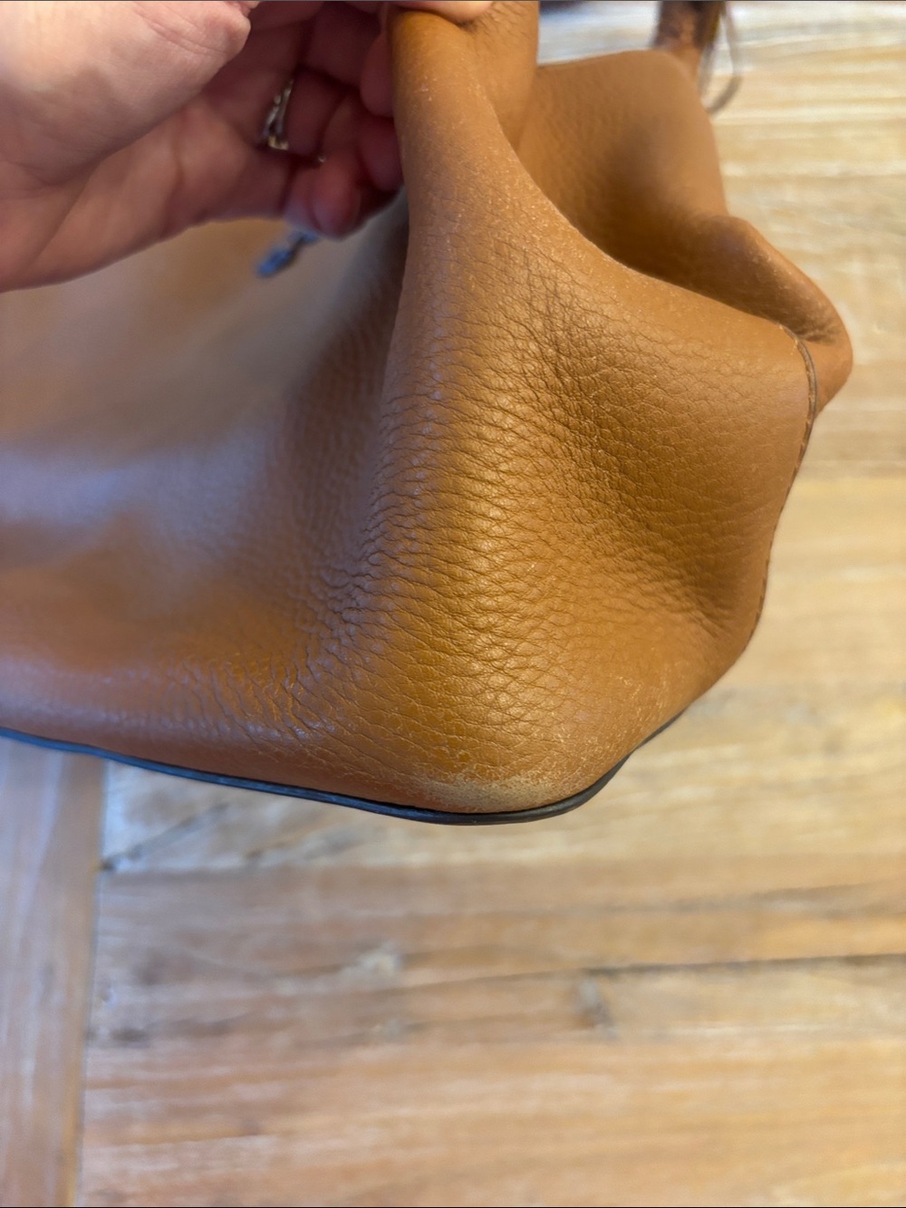 Tory Burch Cognac Braided-Handle Leather Shoulder Bag with Tassel - Picture 9 of 13